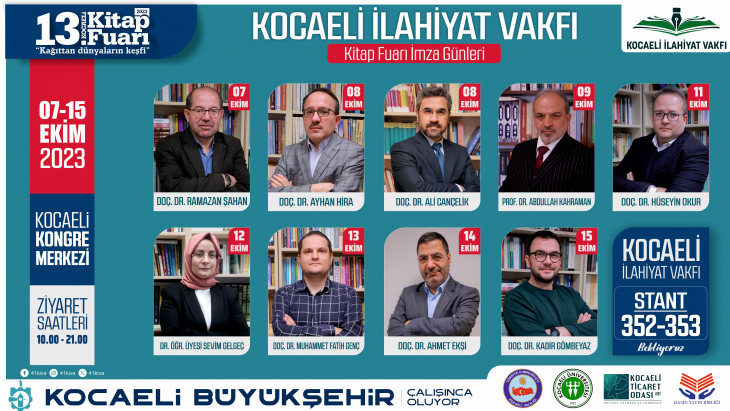 13. KOCAELİ KİTAP FUARI KOCAELİ İLAHİYAT VAKFI İMZA GÜNLERİ